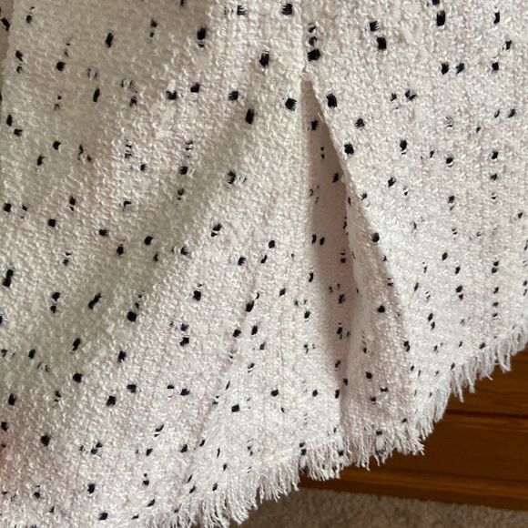 Dainty Jewell’s Winter Vogue White Long Sleeve Modest Tweed Dress with fringe - Picture 11 of 14